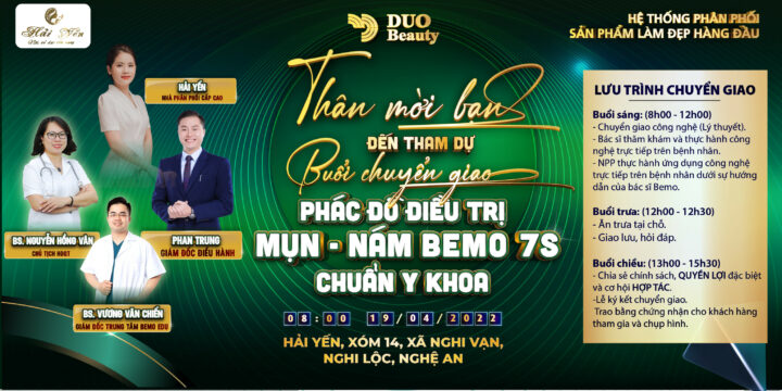 Lưu trình buổi chuyển giao phác đồ BEMO 7S tại Nghệ An