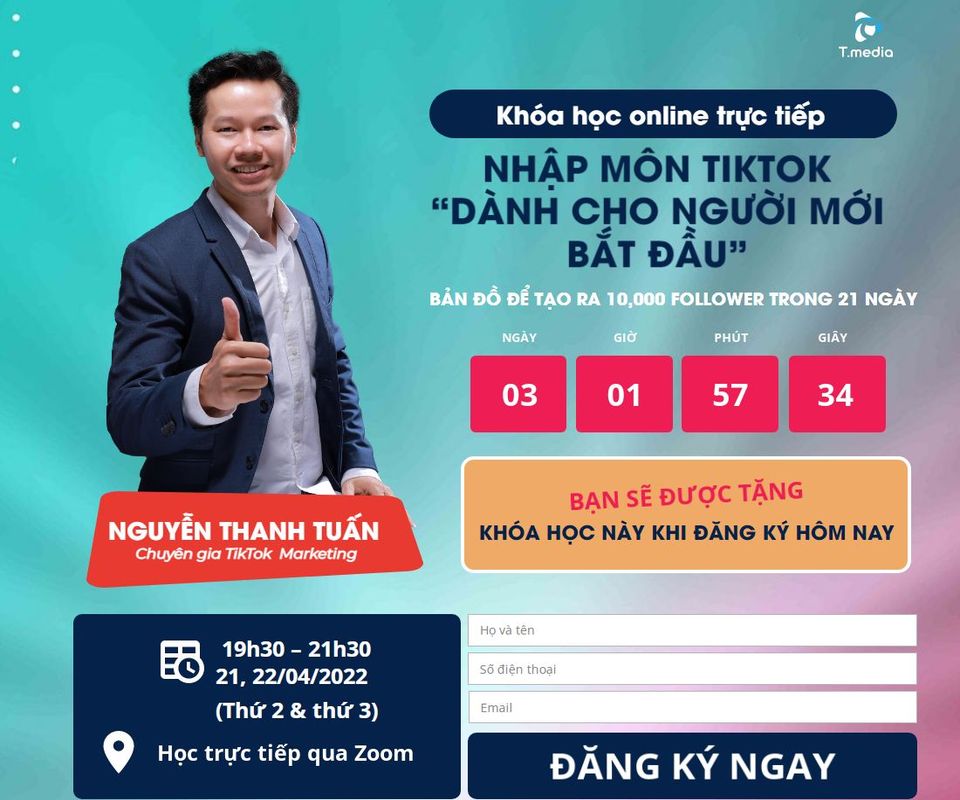 Điền đầy đủ thông tin để đăng kí tham gia khóa học